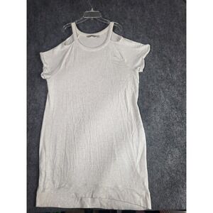 Athleta Sun Lover Cold Shoulder Dress‎ Casual Comfy White Shirt Women Sz XL Work